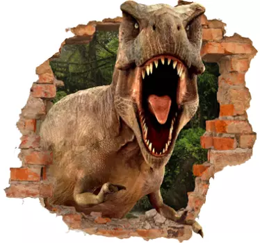Nálepka na dinosaurus trompe l'oeil - Tenstickers