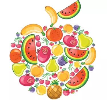 Nálepka na ovocie koláž z ovocia - Tenstickers