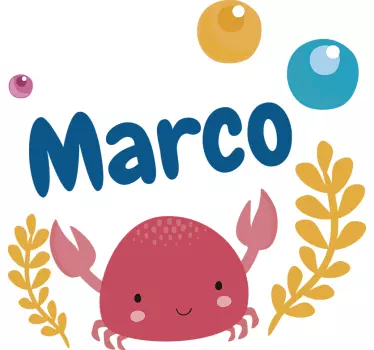 Nálepka na stenu zvieraťa morského kraba - Tenstickers