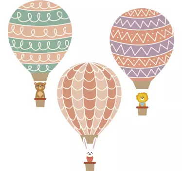 Nálepka pre deti farebné teplovzdušné balóny - Tenstickers