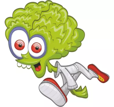 Nálepka pre deti hravá zelená postavička - Tenstickers