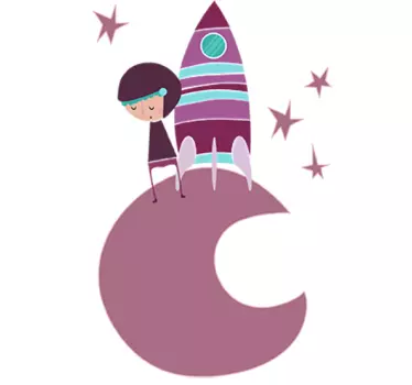 Nálepka pre deti hravé dobrodružstvo rakety - Tenstickers