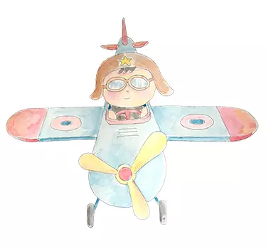 Nálepka pre deti ilustrácia malého pilota - Tenstickers
