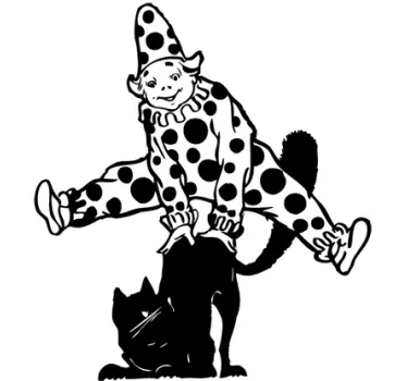 Nálepka pre deti klaun vyvažovacia mačka - Tenstickers