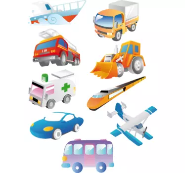 Nálepka pre deti kolekcia vozidiel - Tenstickers