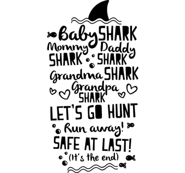 Nálepka pre deti pieseň rodiny baby shark - Tenstickers