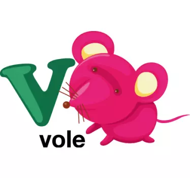 Nálepka pre deti roztomilá myšia postavička - Tenstickers