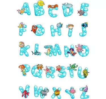 Nálepka pre deti s morskou abecedou - Tenstickers