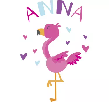Nálepka pre deti s prispôsobeným plameniakom - Tenstickers