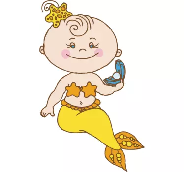 Nálepka pre deti s roztomilou morskou pannou - Tenstickers