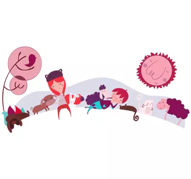 Nálepka pre deti spací zvierací priatelia - Tenstickers