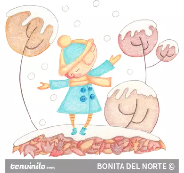 Nálepka pre deti šťastné zimné dieťa - Tenstickers