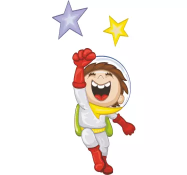 Nálepka pre deti šťastného astronauta - Tenstickers