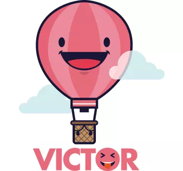 Nálepka pre deti Šťastný horúci vzducholoď - Tenstickers