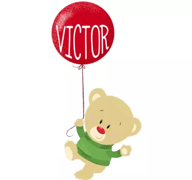 Nálepka pre deti veselý medvedí balón - Tenstickers