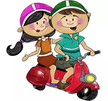 Nálepka pre mladý pár v motorke - Tenstickers