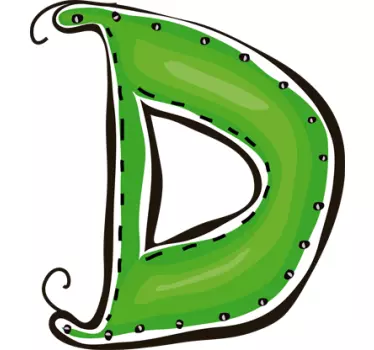 Nálepka prešitá na písmeno d pre deti - Tenstickers