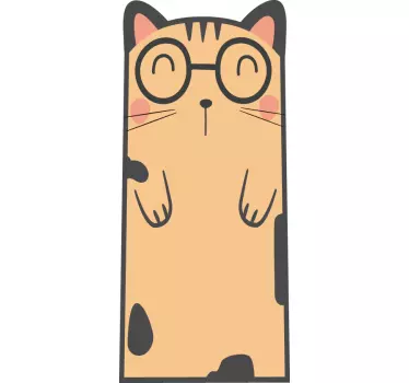Nálepka roztomilej mačky v okuliaroch - Tenstickers