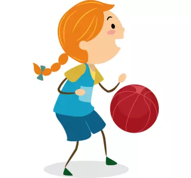 Nálepka s basketbalovou holkou na kreslenie basketbalu - Tenstickers