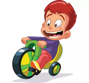 Nálepka s chlapcom pre deti na bicykli - Tenstickers