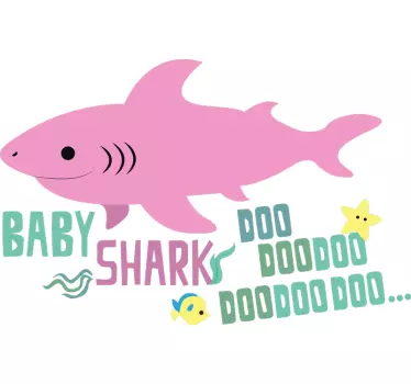Nálepka s detskou piesňou pre deti so žralokmi - Tenstickers