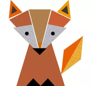 Nálepka s divokými zvieratami origami líška - Tenstickers