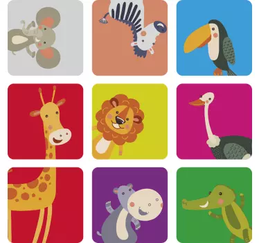 Nálepka s divokými zvieratami pre roztomilé zvieratá - Tenstickers