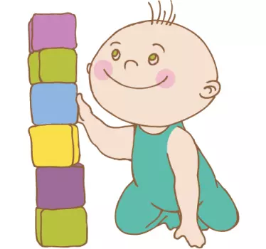 Nálepka s farebnými blokmi pre deti - Tenstickers