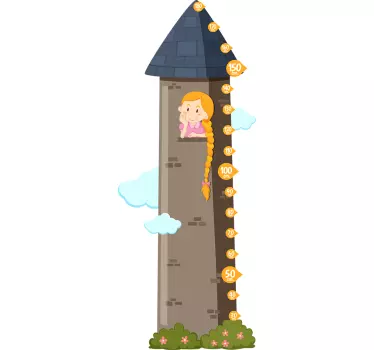 Nálepka s grafom výšky rapunzel - Tenstickers