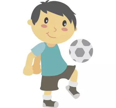 Nálepka s komiksovým futbalovým chlapcom - Tenstickers