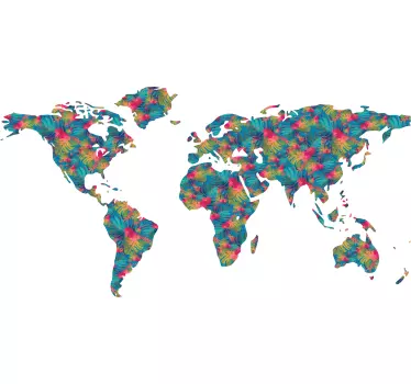 Nálepka s mapou svetovej džungle - Tenstickers