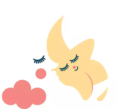 Nálepka s nálepkou pre deti na mesiac a hviezdu - Tenstickers