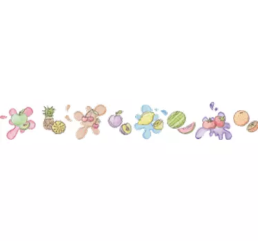 Nálepka s okrajom akvarel ovocia - Tenstickers