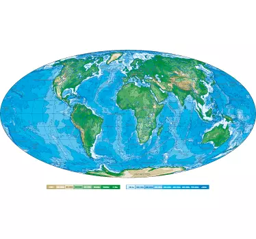 Nálepka s oválnou mapou sveta - Tenstickers