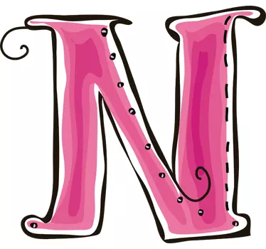 Nálepka s písmenom n - Tenstickers