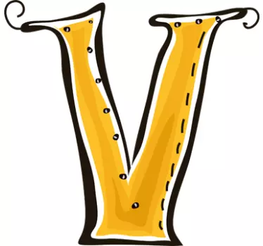 Nálepka s písmenom v - Tenstickers