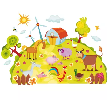 Nálepka s planétou pre deti na farme - Tenstickers