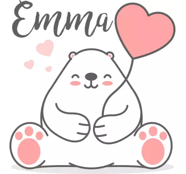 Nálepka s roztomilým medveďom s menom - Tenstickers