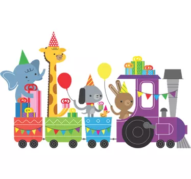 Nálepka s vlakmi pre detské zvieracie večierky - Tenstickers