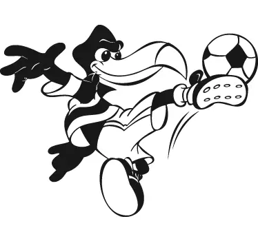 Nálepka s vtáčím futbalom pre čiernobiele deti - Tenstickers