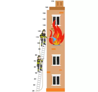 Nálepka s výškovou tabuľkou pre hasičov - Tenstickers