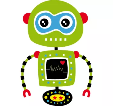 Nálepka so zeleným robotom pre deti - Tenstickers