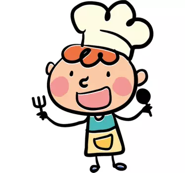 Nálepka šťastný karikatúra kuchára - Tenstickers