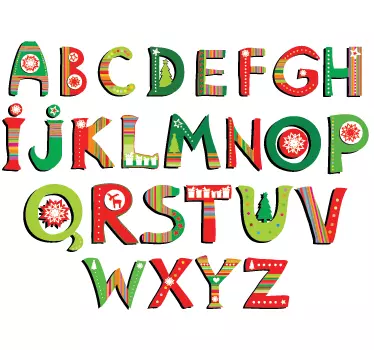 Nálepka vianočnej abecedy - Tenstickers