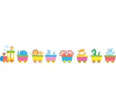 Nástenná nálepka zvierací vlak - Tenstickers