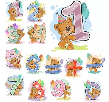 Niesť čísla nálepky na stenu - Tenstickers