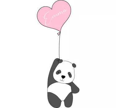 Panda s balónikom personalizovanou nálepkou - Tenstickers