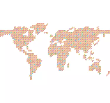 Pastelová farebná geometrická mapa sveta - Tenstickers