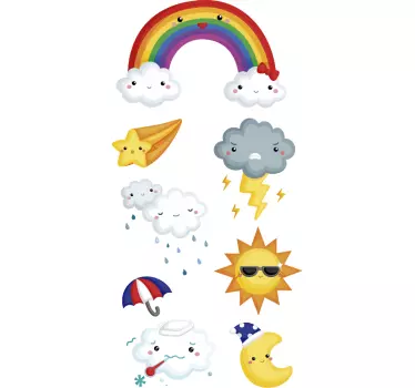 Počasie samolepky ilustrácie nástenné umelecké obtisky - Tenstickers