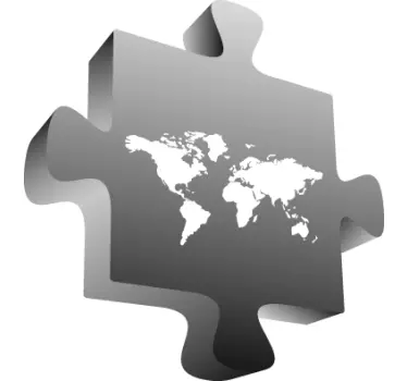 Puzzle mapa sveta obývacia izba nástenné dekorácie - Tenstickers